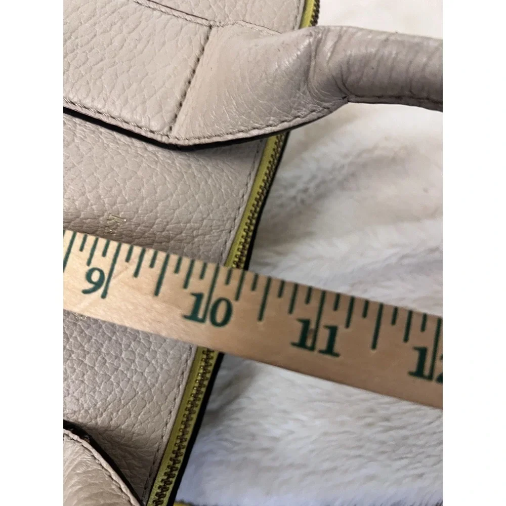 kate spade new york Colorblock Satchel Yellow Beige Striped Interior Large